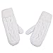 HDE Womens Winter Gloves Crochet Twist Cable Knit Hand Warmer Mittens,White,One Size