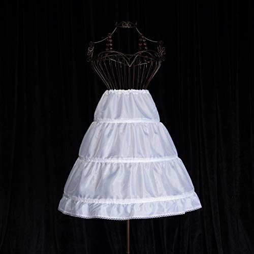 Girls' 1 2 3 Hoops Petticoat Full Slips Flower Girls, White, Size 45