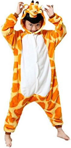 Children's Halloween cosplay giraffe Animal Pajamas Animal Onesie sleepwear (L (53"-57"))