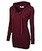 BEPEI Tunic Sweatshirts for Women,Juniors Casual Long Sleeve Top Cute Crew Neck Tunic Hoodies Pullover Slimming Fitted Blouses Solid Color Basic Wear Tee Shirts Wine 3XL