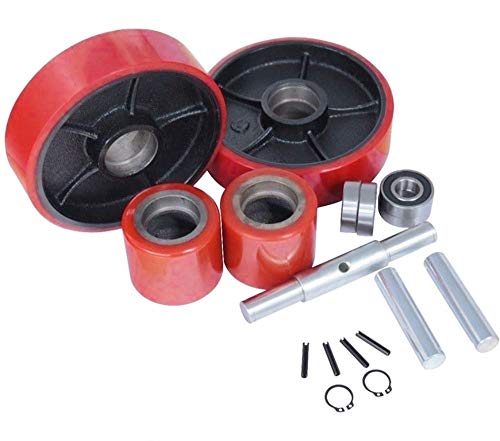 Replacement Wheel Kit for Manual Pallet Jack 20mm ID Bearings 7"x2" Steer Wheel 3-9/16"x2-15/16" Load Wheel - Thumbnail 5