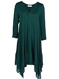 Women Asymmetrical Green Loose Long Sleeve Shirt Dress