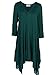 Women Asymmetrical Green Loose Long Sleeve Shirt Dress