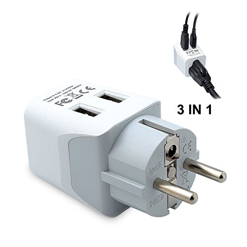 Ceptics USA to Schuko Power Converters Germany, France, Russia Travel