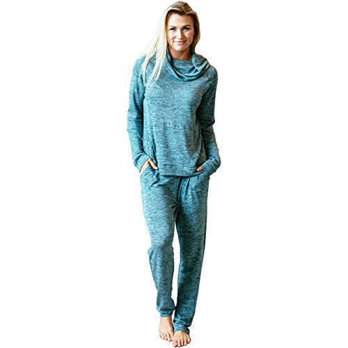 Hello Mello Carefree Threads, Top and Pant Matching Set With Drawstring Bag, Melange (X-Large (16), Mint)