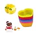 24 Packs Reusable Silicone Backing Cup Mold - Non-stick Heat Resistant (Up to 446F) Mini Food Grade Cupcake Liners/Muffins Cup Molds in storage Container, [6 Heart-Shaped Each with 4 Colors]