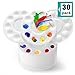 CENTSTAR 30 Pcs Round Paint Tray Palettes Plastic for Acrylic Oil Watercolor Craft DIY Art Painting Palettes, White (30 PCS)