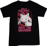 Puella Magi Madoka Magica: Kyubey Make a Contract T-Shirt, Adult Large