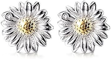 Mocomori 925 Sterling Silver Sunflower Shape Earring Studs