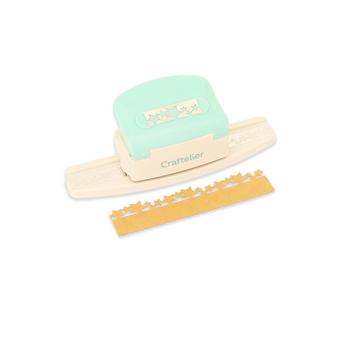 Craftelier Pressure Lever Punch for Making Decorative Star-Shaped Edges on Paper and Card, Die-Cut, Perfect for Scrapbooking and Crafts