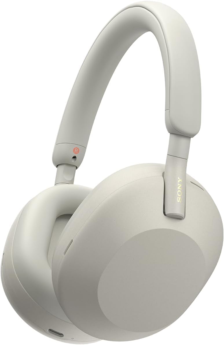 Sony WH-1000XM5 Hard Case Premium Noise Cancelling Wireless Over-Ear Headphones, Bluetooth, Clear Call Quality, Hi-Res Audio, Up to 30hr Battery Life, Includes Hard Case, iOS & Android - Silver
