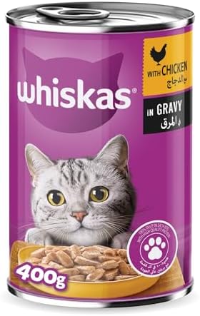 Whiskas Wet Cat Eat, Chicken in Gravy, 400g, Wet Cat Food for