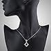 Sterling Silver Filigree Gemstone Square Pendant Necklace w/ 18
