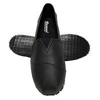 Townforst Womens Jess PU Slip Resistant Slip On Shoes Black 11