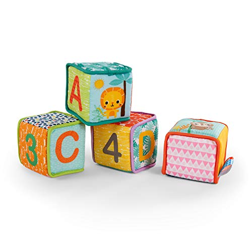 Bright Starts Grab & Stack Soft Blocks Toy, Ages 3 months +