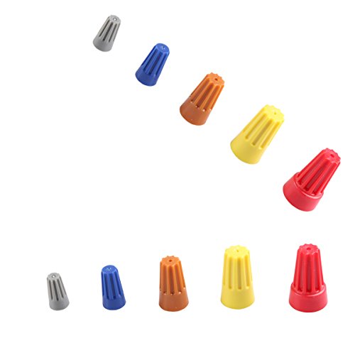 Mikimiqi Wire Connector Assortment Kit 158Pcs Screw Terminals Spring Insert Twist Nuts Caps with 5 Different Size