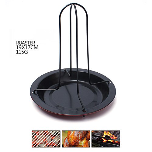 WEISIPU Roast Chicken Plate,Fork Chicken Roast Chicken Rack,Outdoor Camping Padded Grill,Carbon Steel Baking Non-stick Roast Chicken Dish,Cooking Tools Barbecue Grill Accessories