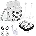 AIRSPO Airpods Case 7 in 1 Airpods Accessories Set Compatible with Airpods 1 & 2 Protective Silicone Cover Floral Print Cute Case (Cat)