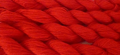 FOUR PACK Bright Red Acrylic Fingering Sock Yarn