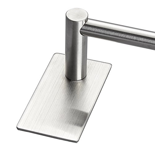 image for LuckIn Brushed Stainless Steel Towel Bar Holder Adhesive Wall Mounted 