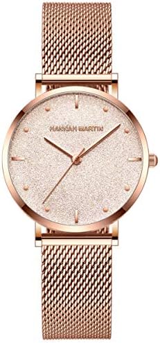 Watches for Women Rose Gold/Silver Mesh Stainless Steel Strap Casual Waterproof Wrist Watch for Ladies with Square Dial