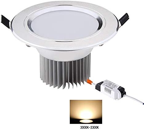 Lyuez Aluminum Downlight 4 Inch 12W6 Inch 18W Recessed Spotlight LED Ceiling High Brightness Spotlight Hole Light Opening 9/10 /14/16 cm (Color : Warm Light, Size : 9W)
