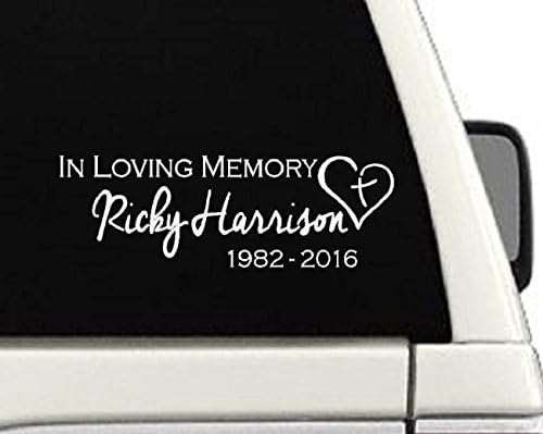 In Loving Memory Heart And Cross Custom Decal (#9) - 3x9