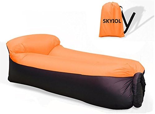 Portable Inflatable Sofa, SKYIOL Waterproof Air Sofa Inflatable Lounger with Integrated Pillow , Air Lounger Inflatable Couch, Air Bed Beach Lounger with Storage Bag for Travelling, Pool, Beach Party