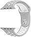 SELLERS360 Soft Durable Nike + Sport Replacement Wrist Strap for iWatch Series 1 Series 2 Apple watch band (Silver/White 42mm M/L)