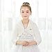 SK Studio Girls Princess Faux Fur Flower Bolero Shrug Party Wedding Dress Up Ivory