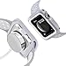 BRG Compatible Apple Watch Case Band, Shock-Proof Shatter-Resistant Protective Case Silicone Sport Replacement iWatch Band Compatible Apple Watch Series 3/2/1 Sport 38mm S/M, Pure Platinum/White