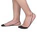 Flammi Women's Ultra Low Cut Liner Socks with Sling Back No Show Padded Half Socks (Shoe-Size 5-8 US, 4 Pairs- Black)