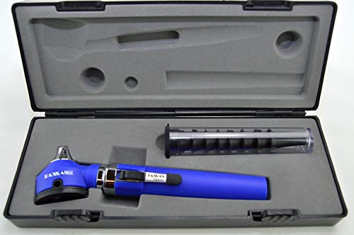 TAXXAN Fiber Optic Otoscope Set Blue in CASE ENT Diagnostic Set Otoscope with Disposable Speculum
