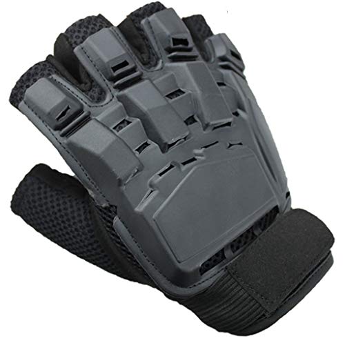 SUKRAGRAHA Tactical Half-Finger Paintball Airsoft Gloves Black L - Thumbnail 3