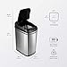 NINESTARS DZT-30-1 Automatic Touchless Infrared Motion Sensor Trash Can, 8 Gal 30L, Stainless Steel Base (Rectangular, Black Lid)
