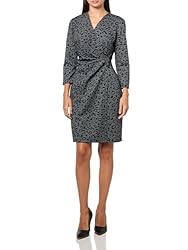 Anne Klein 3/4 Sleeve Animal Printed Jersey Wrap