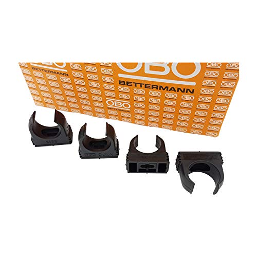 30 x OBO Bettermann M20 Quick Clamps | Clamp | Pipe Clamp | Stackable | Jet Black | 20 mm | Pack of 30
