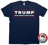 Donald Trump Make America Great Again T-Shirt & Sticker Men's X-Large (Blue)