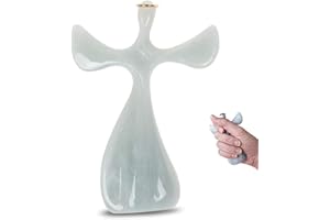 SOULSIO Soothe My Restless Soul Angel Prayer Cross- Faith Gifts For Women- Handheld, Comforting Design for Clutching, Clinging and Praying- Peaceful, Calming Bereavement Sympathy Gift- Marble Resin