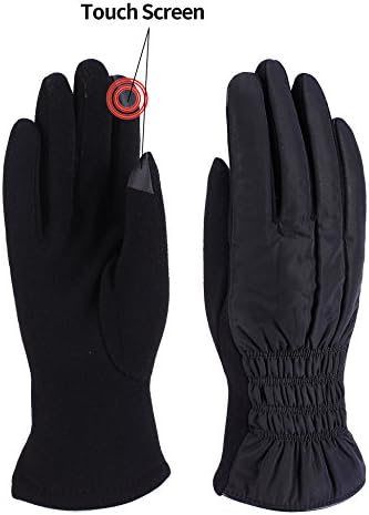 Women Winter Warm Gloves Fleece Lining Thick Windproof Outdoor Hand Mittens Touch Screen