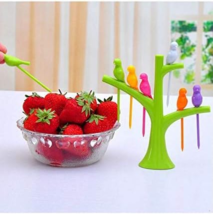 HomKitch 1 Set Birdie Fruit Fork Birds On The Tree