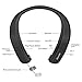 Bluetooth Headphones Speaker 2 in 1,Bluenin Neckband Wireless Headset Wearable Speaker True 3D Stereo Sound Sweatproof Headphones with Retractable Earbuds Built-in Microphone (Titanium Black)