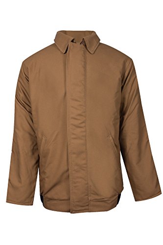 National Safety Apparel C34UMMQLGRG Explorer Series Bomber Jacket, Modaquilt Lined 88% Cotton/12% Nylon Duck FR, Large, Brown