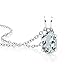 0.72 Ct Oval Shape Sky Blue Aquamarine Sterling Silver Pendant Necklace, 18