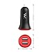 Wolat CAR-5 Dual USB car charger for iPhone X / 8 / 7 / 6s / 5s / iPad / Galaxy S8 / Edge / S7 / HTC / LG and more