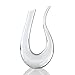 Momstir Wine Decanter U-Shaped Horn Design Carafe 1750ml Hand Made Crystal Wine Aerator with Dual Head Modern Oxidizer - Gift for Wine Lovers