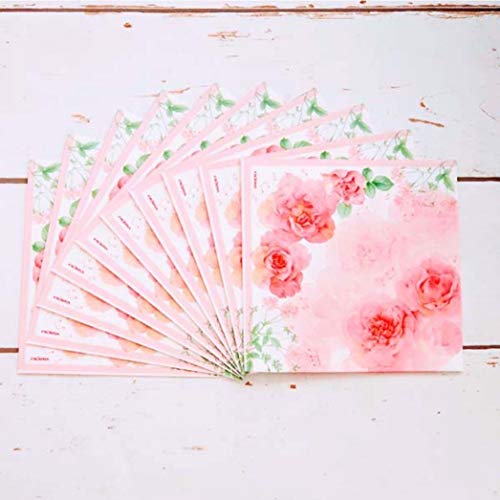 Frontia Paper Napkins Rose Flowar Floral Design Cocktail Beverage Lunch Dinner Party 3-Ply 2 Pack of 10 Count 13"x13" Japan Import
