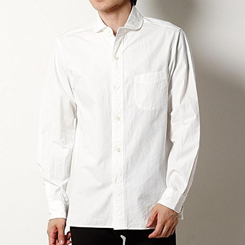 Amazon ビショップ メンズ Bshop Orcival 長袖丸襟シャツ 002 オフホワイト 4 M シャツ 通販