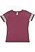 LAT Ladies' Fine Jersey Short Sleeve Football Tee (Vintage Burgundy/Blended White, Medium)