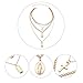 SUNSCSC Multilayer Choker Statement Bib Necklace for Women Girl Set Cross Long Chain Crystal Drop Pendant (W712A)